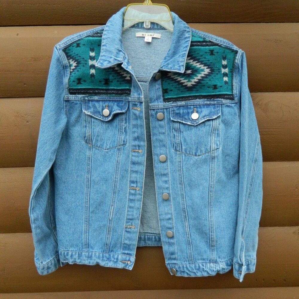 Vintage Western Denim Jacket, Upcycled Denim Jacket, Jean Jacket, Western Jean J